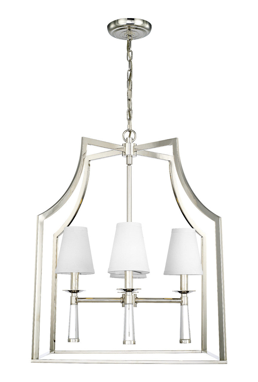 Crystorama Baxter 4 Light Polished Nickel Chandelier 8864-PN