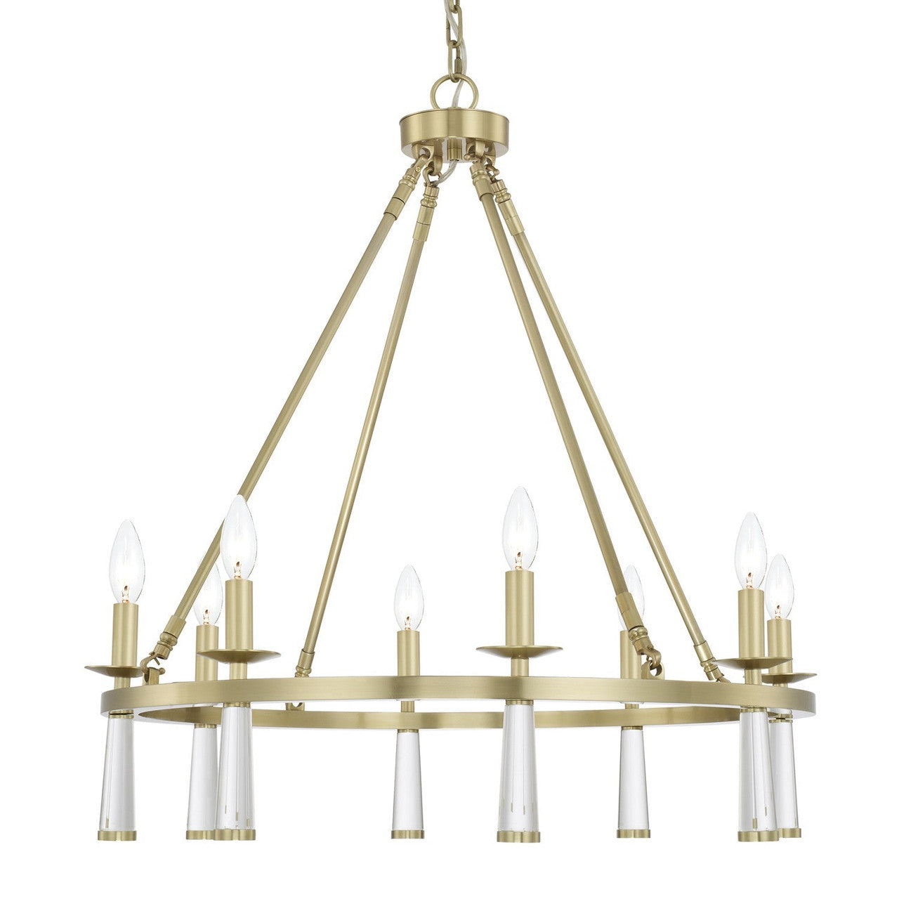 Crystorama Baxter 8 Light Antique Aged Brass Chandelier 8867-AG