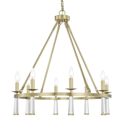 Crystorama Baxter 8 Light Antique Aged Brass Chandelier 8867-AG