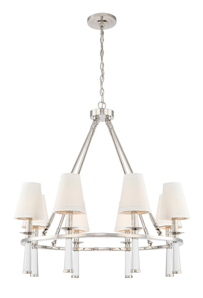 Crystorama Baxter 8 Light Polished Nickel Chandelier 8867-PN