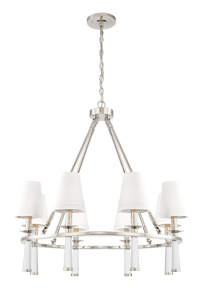 Crystorama Baxter 8 Light Polished Nickel Chandelier 8867-PN