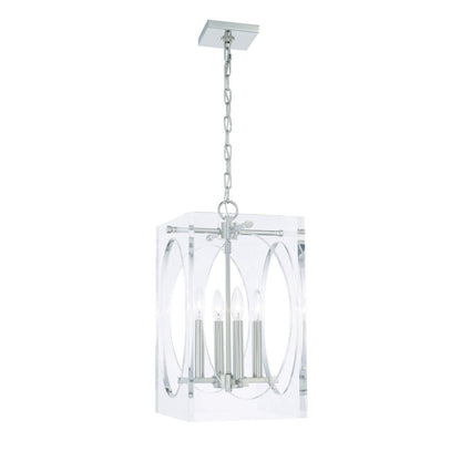 Crystorama Drake 4 Light Polished Nickel Chandelier 8874-PN