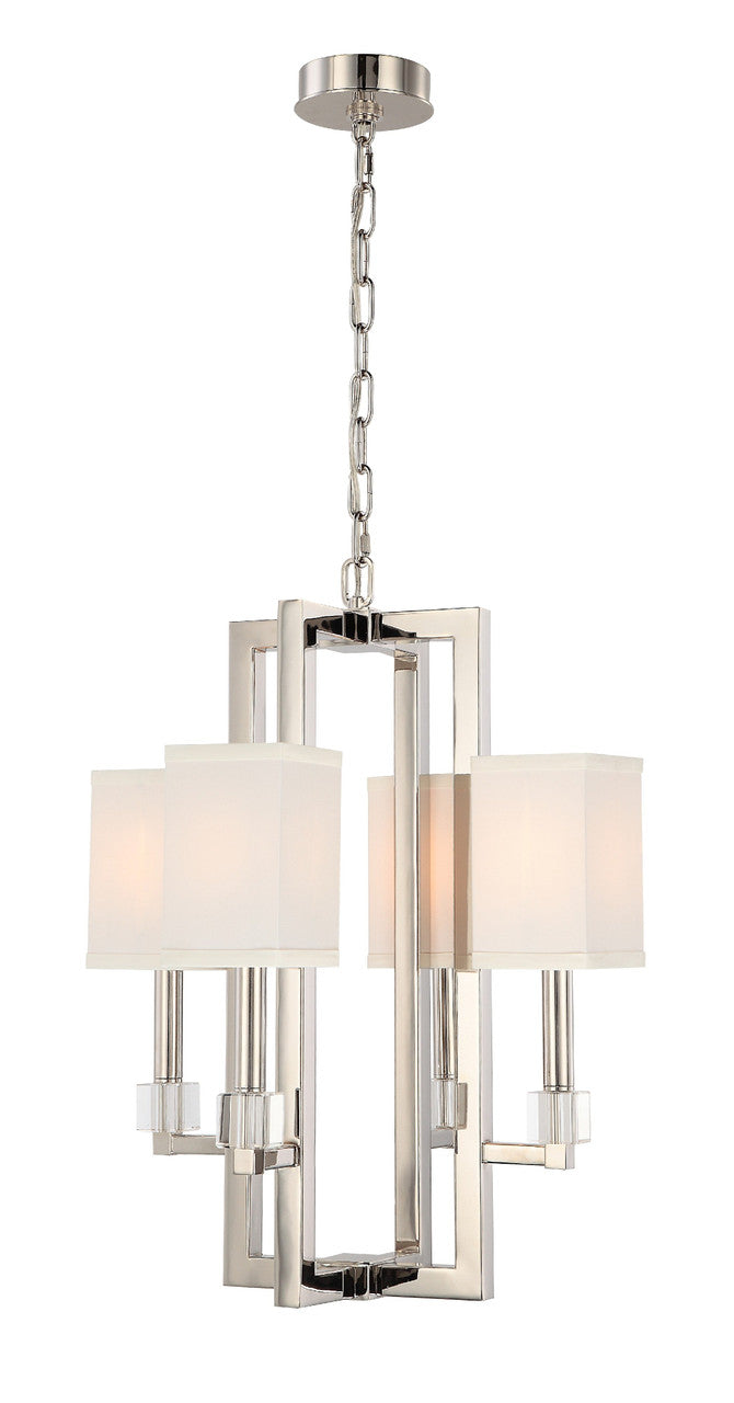 Crystorama Dixon 4 Light Polished Nickel Chandelier 8884-PN