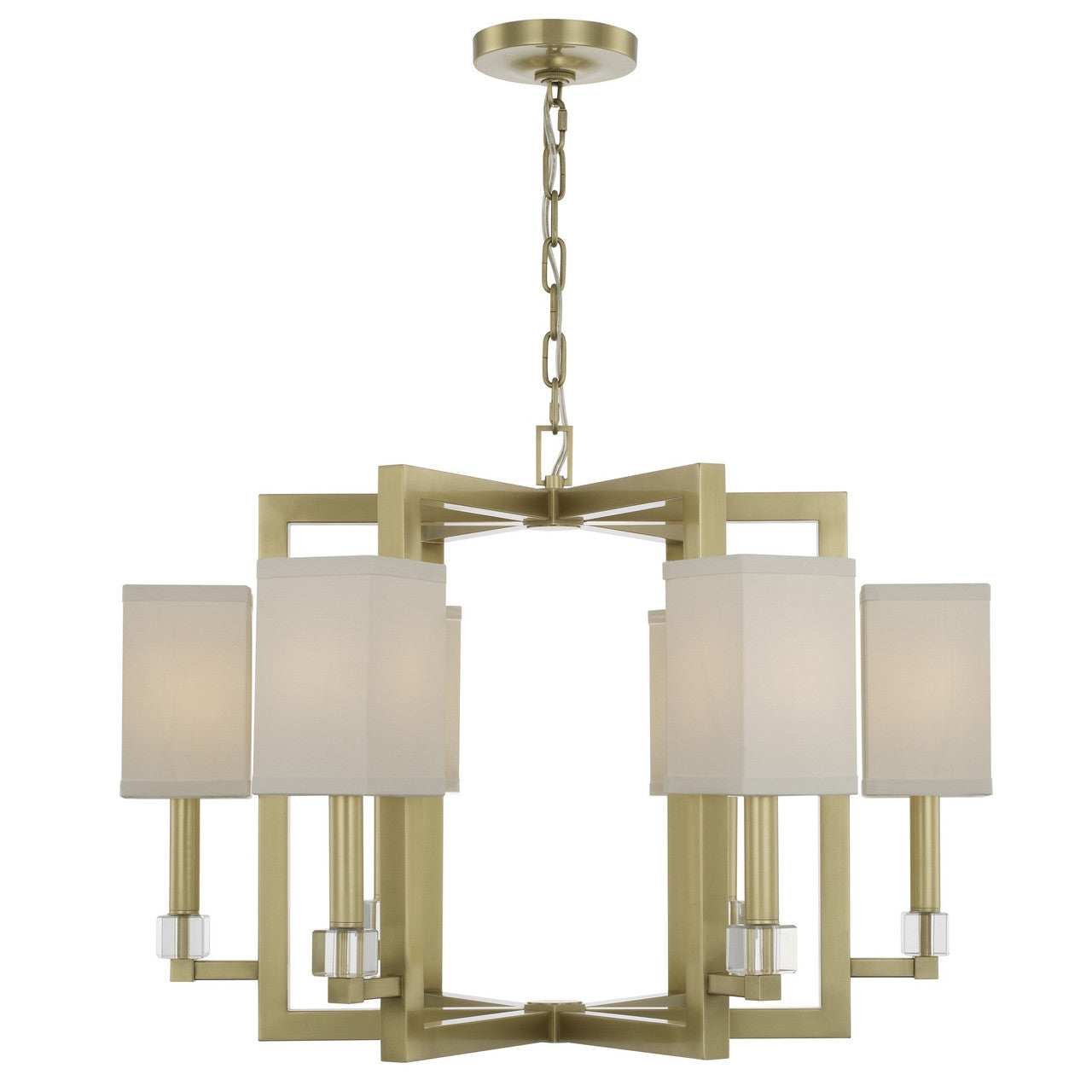 Crystorama Dixon 6 Light Aged Brass Chandelier 8886-AG