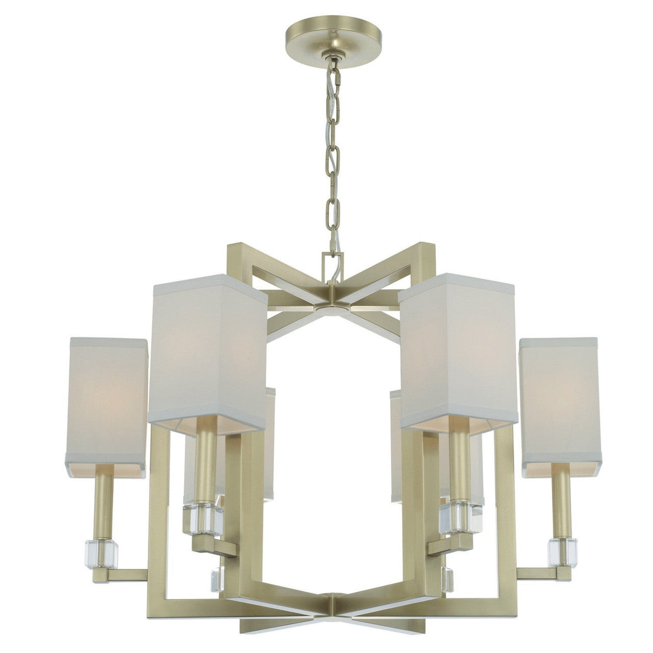 Crystorama Dixon 6 Light Aged Brass Chandelier 8886-AG