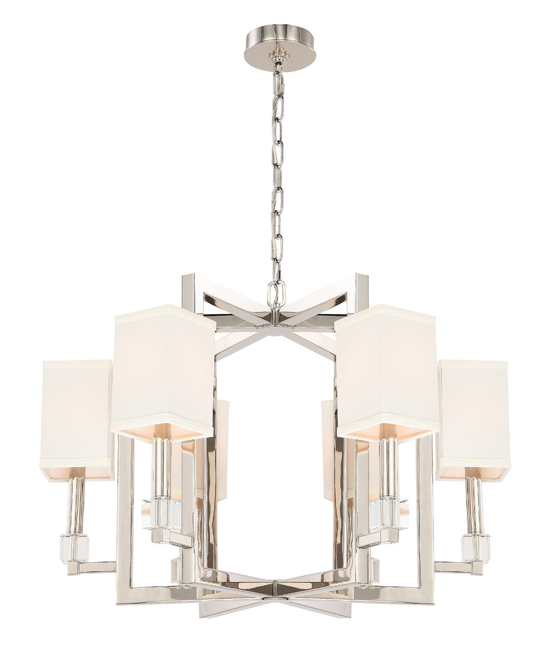 Crystorama Dixon 6 Light Polished Nickel Chandelier 8886-PN