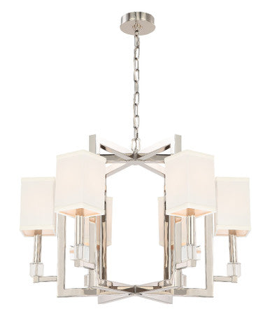 Crystorama Dixon 6 Light Polished Nickel Chandelier 8886-PN