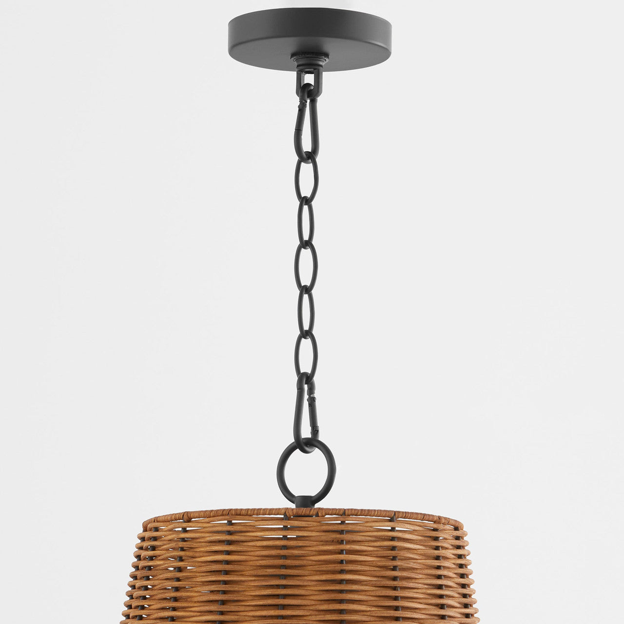 Quorum  3 Light Wicker Pendant - Matte Black 8893-13-59