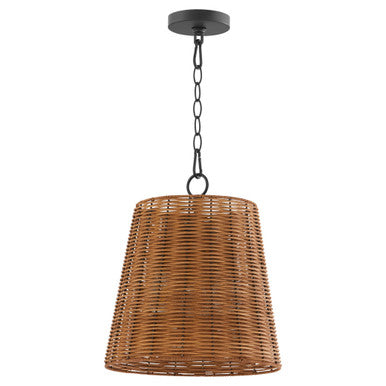 Quorum  3 Light Wicker Pendant - Matte Black 8893-13-59