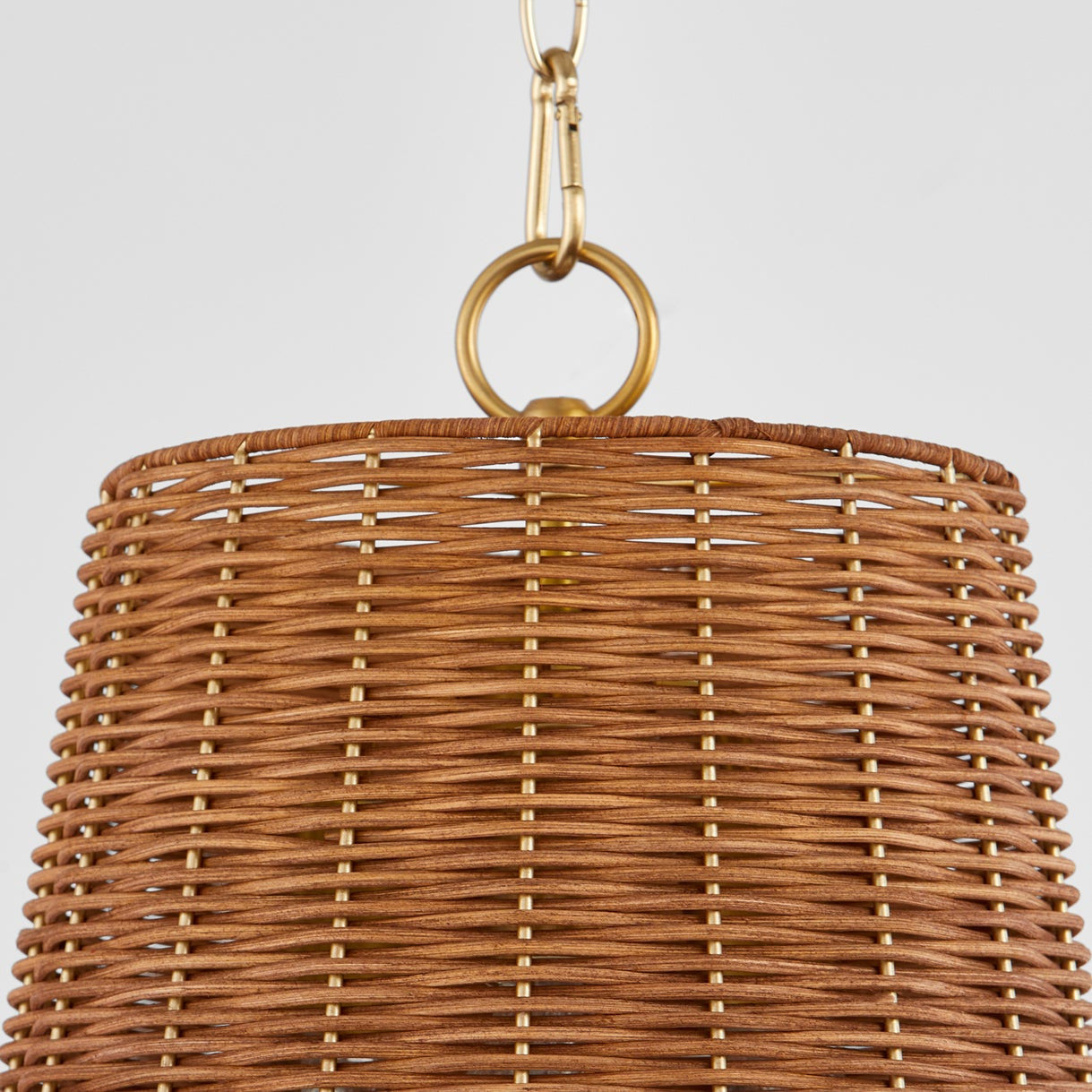 Quorum  3 Light Wicker Pendant - Aged Brass 8893-13-80