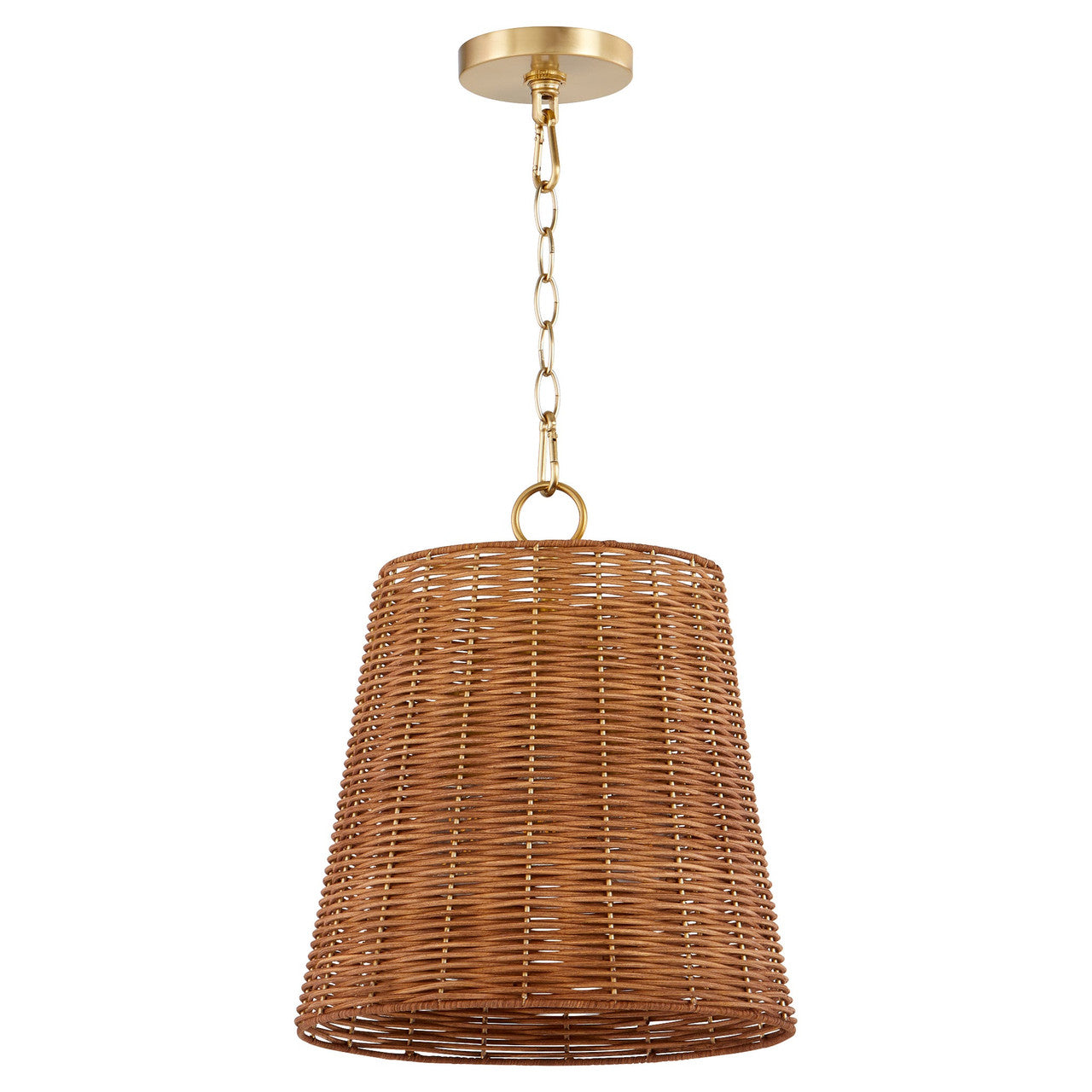 Quorum  3 Light Wicker Pendant - Aged Brass 8893-13-80