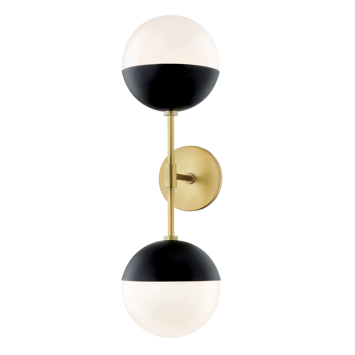 Mitzi 2 Light Wall Sconce in Aged Brass/Black H344102A-AGB/BK