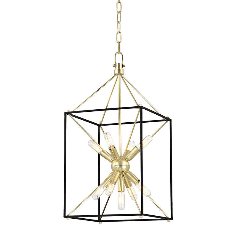 Hudson Valley Lighting Glendale Lantern in Aged Brass/black 8912-AGB