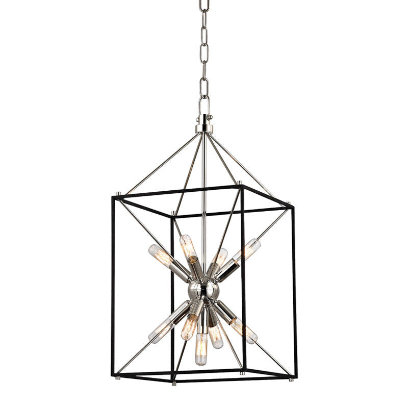 Hudson Valley Lighting Glendale Lantern in Polished Nickel/black 8912-PN