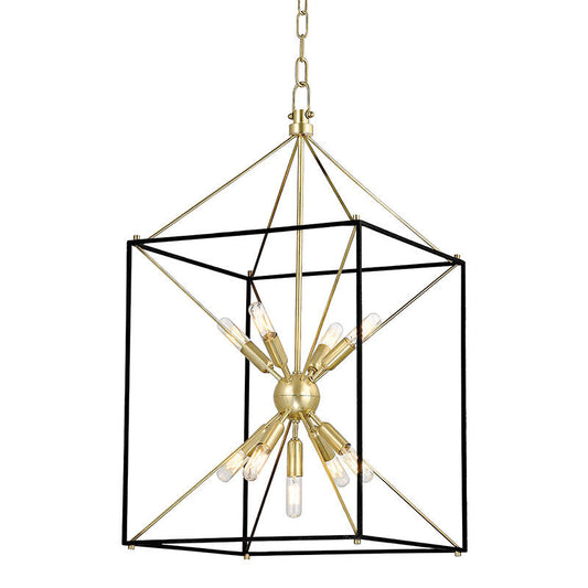 Hudson Valley Lighting Glendale Lantern in Aged Brass/black 8916-AGB