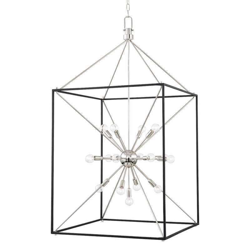 Hudson Valley Lighting Glendale Lantern in Polished Nickel/black 8927-PN/BK