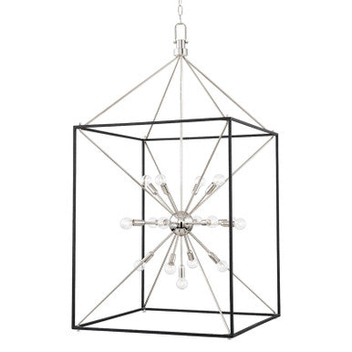 Hudson Valley Lighting Glendale Lantern in Polished Nickel/black 8927-PN/BK