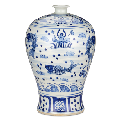 Currey & Co. South Sea Blue & White Meiping Medium Jar 1200-0842