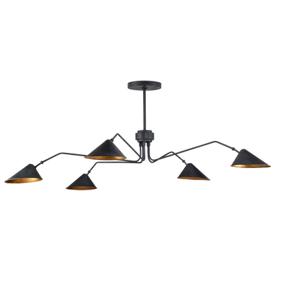 Currey & Co. Serpa Black Chandelier 9000-1125