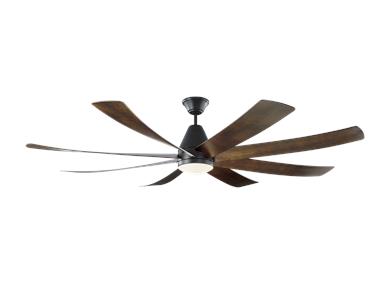 Visual Comfort Fan Kingston 72" LED Ceiling Fan - Matte Black, Handheld Remote, 6-speed, Reverse and Dimmer, indoor/outdoor 8KGR72BKD