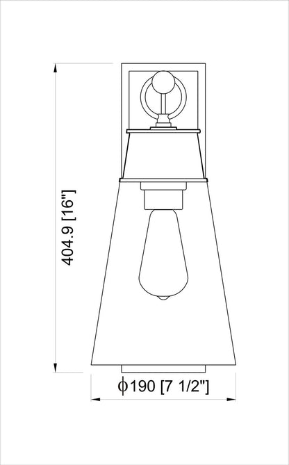 Z-Lite Wentworth 1 Light Wall Sconce in Rubbed Brass 2300-1SL-RB