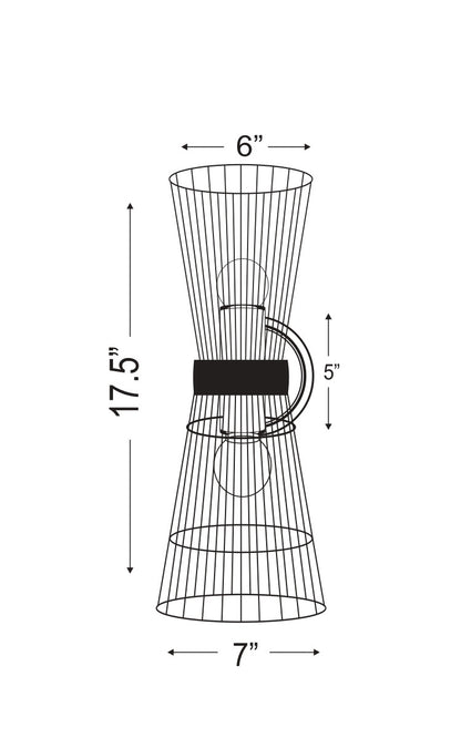 Z-Lite Alito 2 Light Wall Sconce in Rubbed Brass 6015-2S-RB