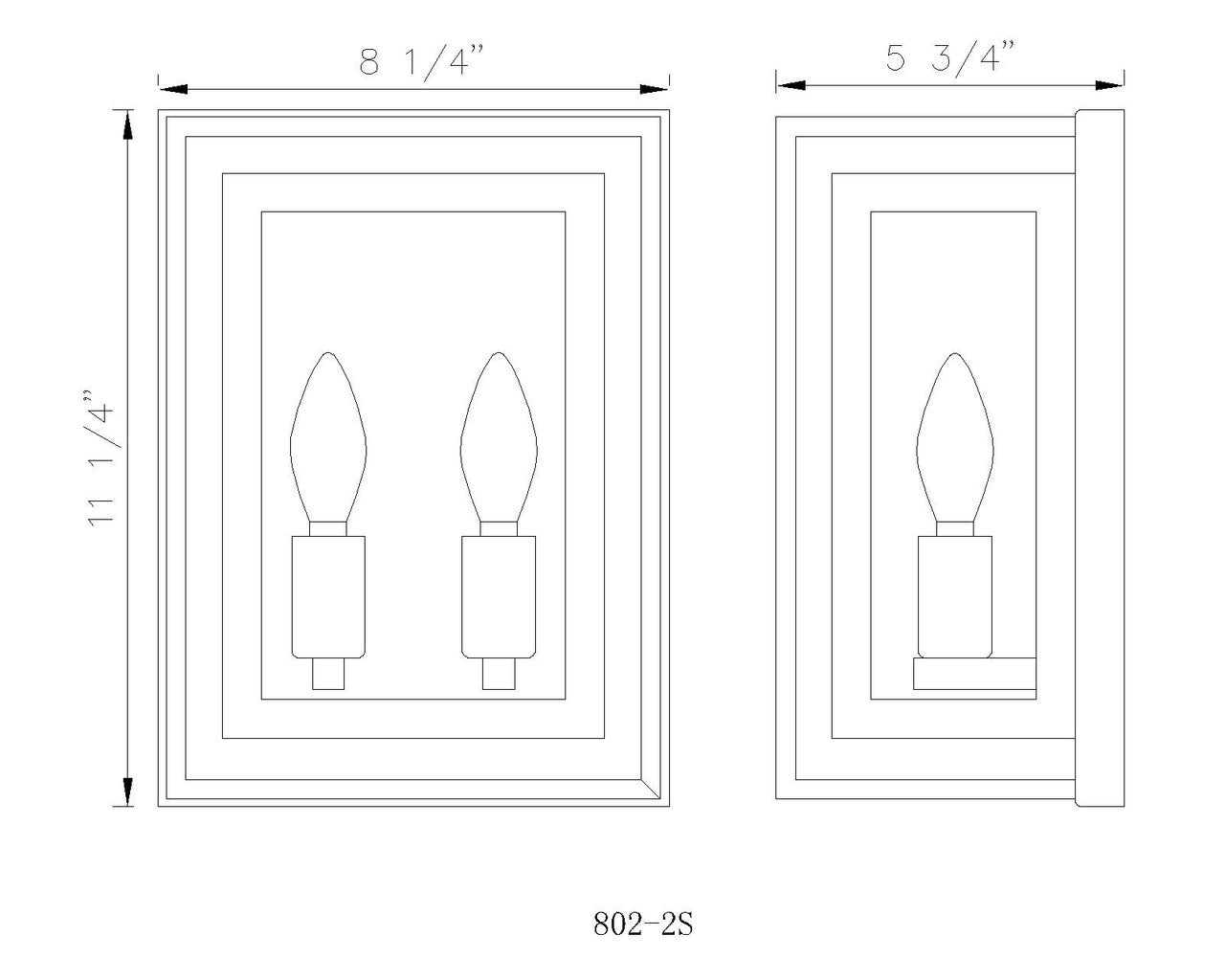 Z-Lite Infinity 2 Light Wall Sconce in Chrome 802-2S-CH