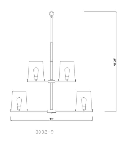 Z-Lite Callista 9 Light Chandelier in Rubbed Brass 3032-9RB