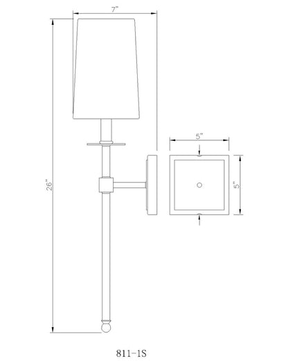 Z-Lite Camila 1 Light Wall Sconce in Brushed Nickel 811-1S-BN