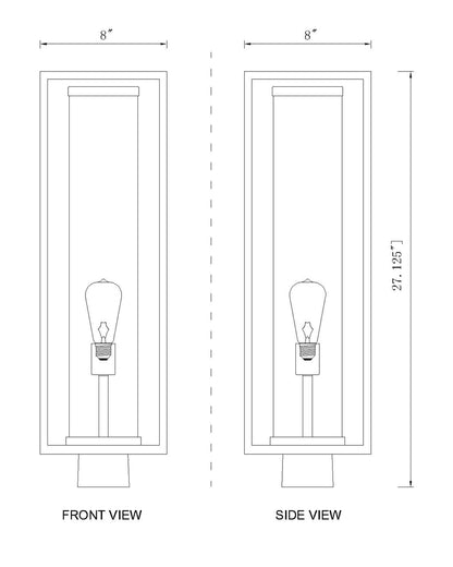 Z-Lite Dunbroch 1 Light Outdoor Post Mount Fixture in Deep Bronze + Outdoor Brass 584PHBS-DBZ-OBS