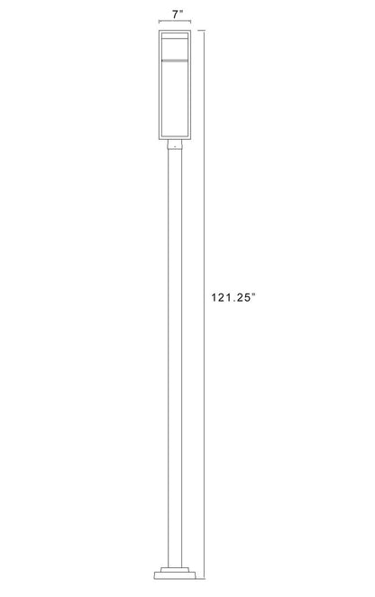 Z-Lite Barwick 1 Light Outdoor Post Mounted Fixture in Black 585PHBS-536P-BK-LED