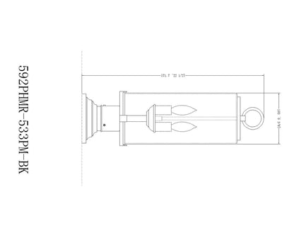 Z-Lite Sana 2 Light Outdoor Pier Mounted Fixture in Black 592PHMR-533PM-BK