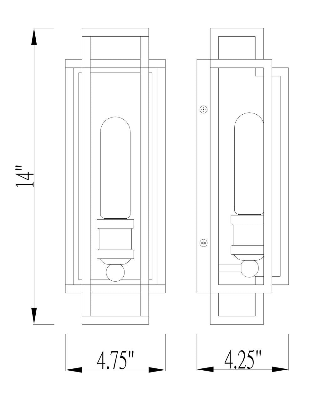 Z-Lite Titania 1 Light Wall Sconce in Black + Chrome 454-1S-BK-CH