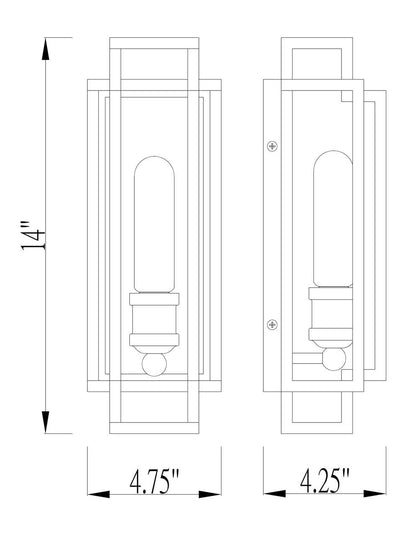 Z-Lite Titania 1 Light Wall Sconce in Black + Chrome 454-1S-BK-CH