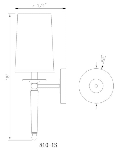 Z-Lite Avery 1 Light Wall Sconce in Rubbed Brass 810-1S-RB-WH