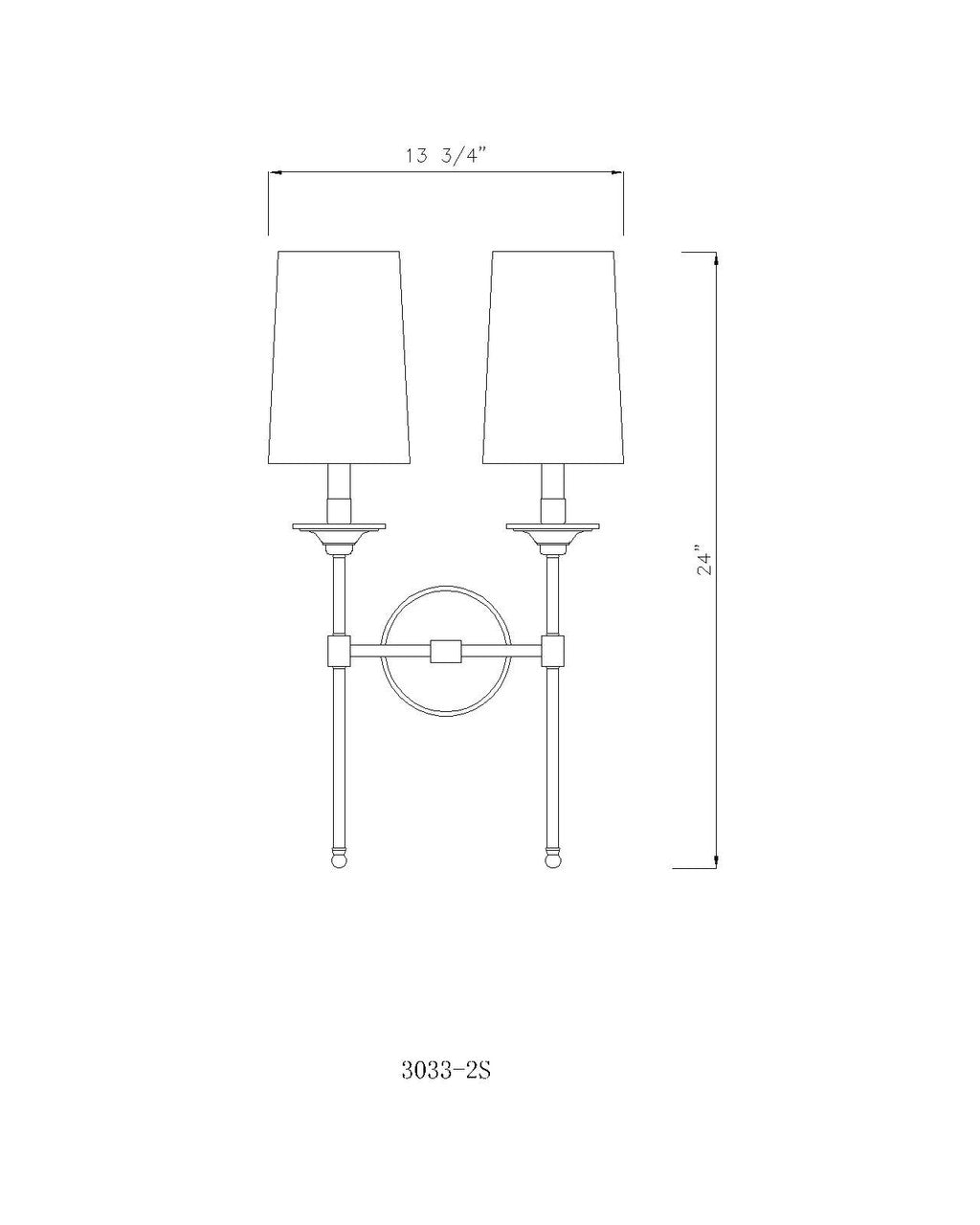 Z-Lite Emily 2 Light Wall Sconce in Polished Nickel 3033-2S-PN