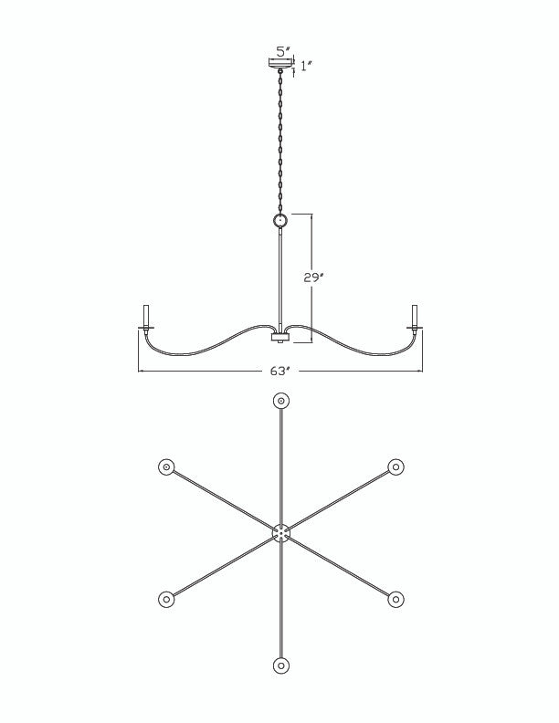 Z-Lite Arrington 6 Light Chandelier in Plated Bronze 2301-63BP