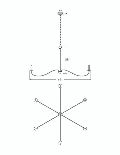 Z-Lite Arrington 6 Light Chandelier in Plated Bronze 2301-63BP