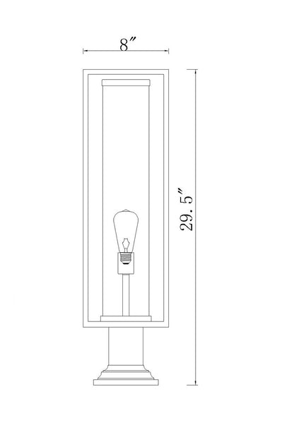 Z-Lite Dunbroch 1 Light Outdoor Pier Mounted Fixture in Deep Bronze + Outdoor Brass 584PHBR-533PM-DBZ