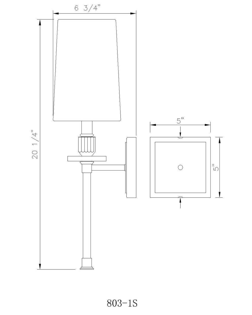 Z-Lite Sophia 1 Light Wall Sconce in Matte Black 803-1S-MB