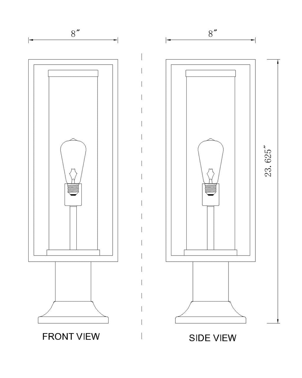 Z-Lite Dunbroch 1 Light Outdoor Pier Mounted Fixture in Black 584PHMR-553PM-BK