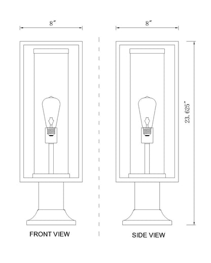 Z-Lite Dunbroch 1 Light Outdoor Pier Mounted Fixture in Black 584PHMR-553PM-BK