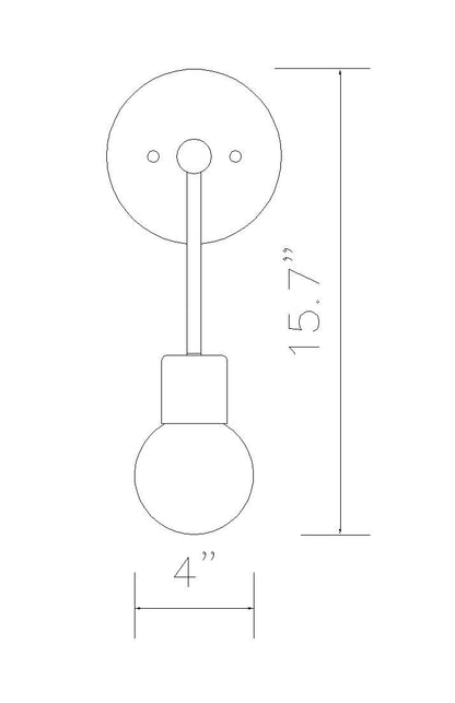 Z-Lite Neutra 1 Light Wall Sconce in Matte Black + Polished Nickel 621-1S-MB-PN