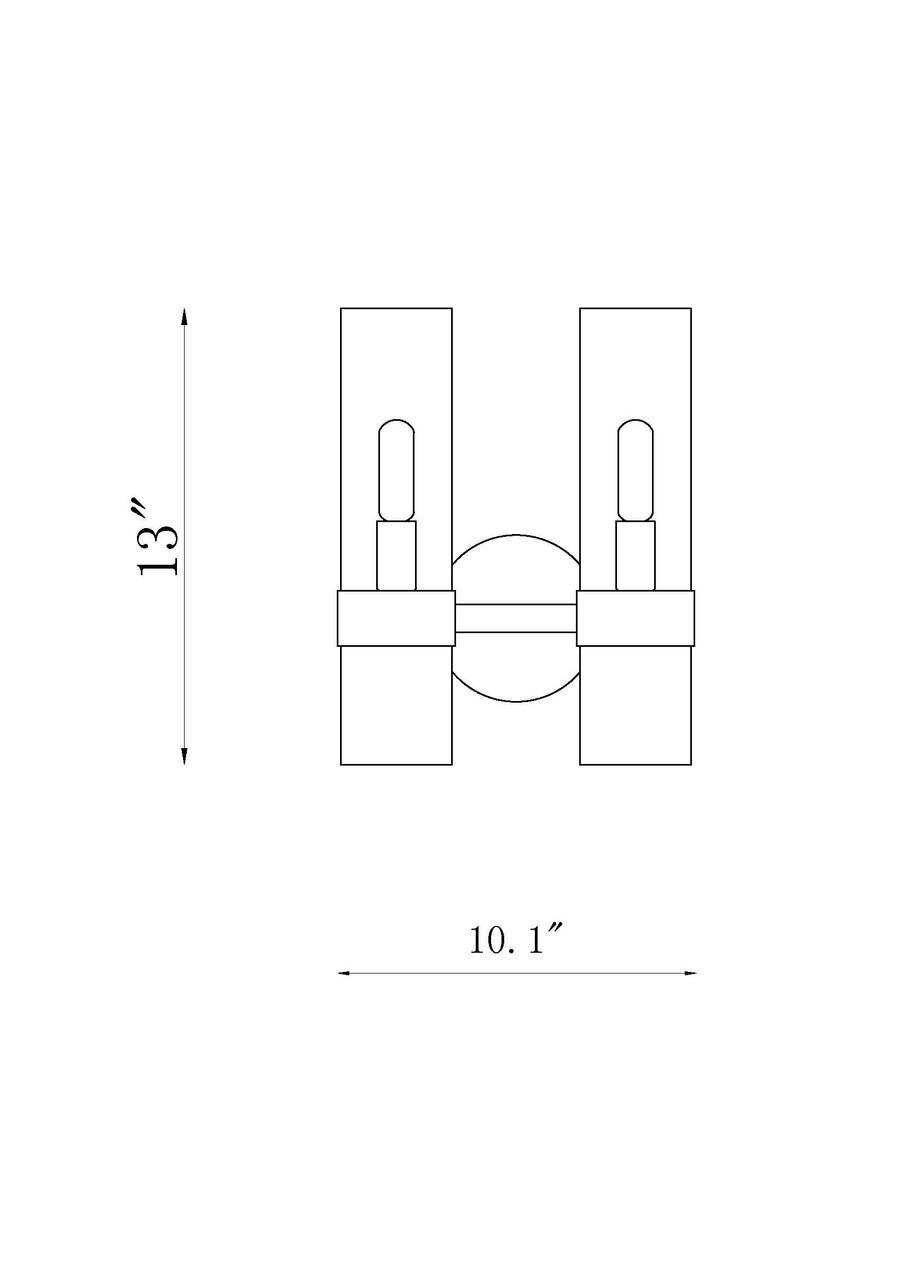 Z-Lite Datus 2 Light Wall Sconce in Rubbed Brass 4008-2S-RB