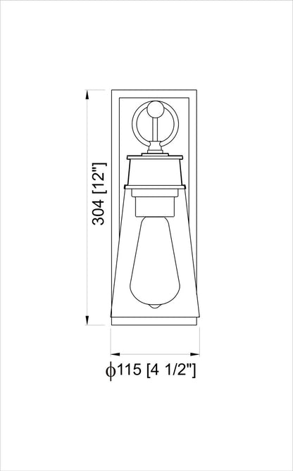 Z-Lite Wentworth 1 Light Wall Sconce in Matte Black 2300-1SS-MB