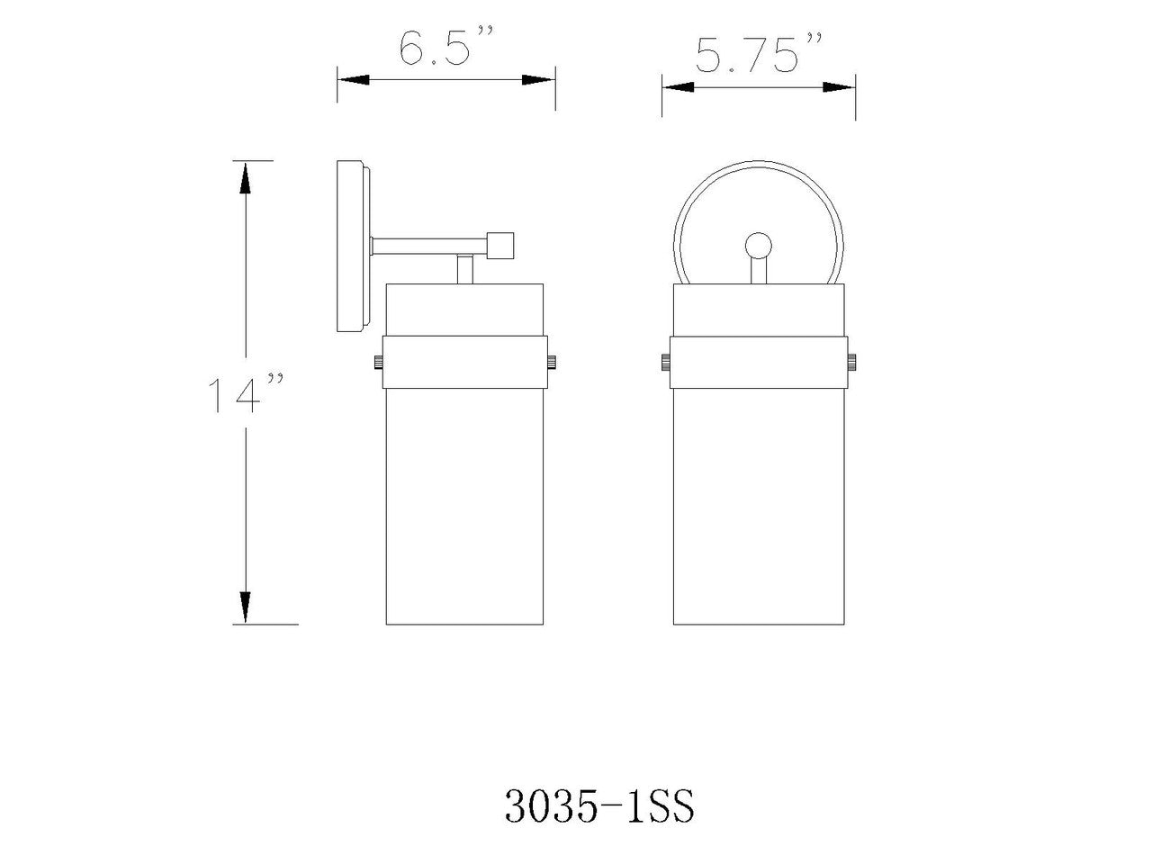 Z-Lite Fontaine 1 Light Wall Sconce in Brushed Nickel 3035-1SS-BN