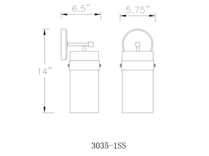 Z-Lite Fontaine 1 Light Wall Sconce in Brushed Nickel 3035-1SS-BN