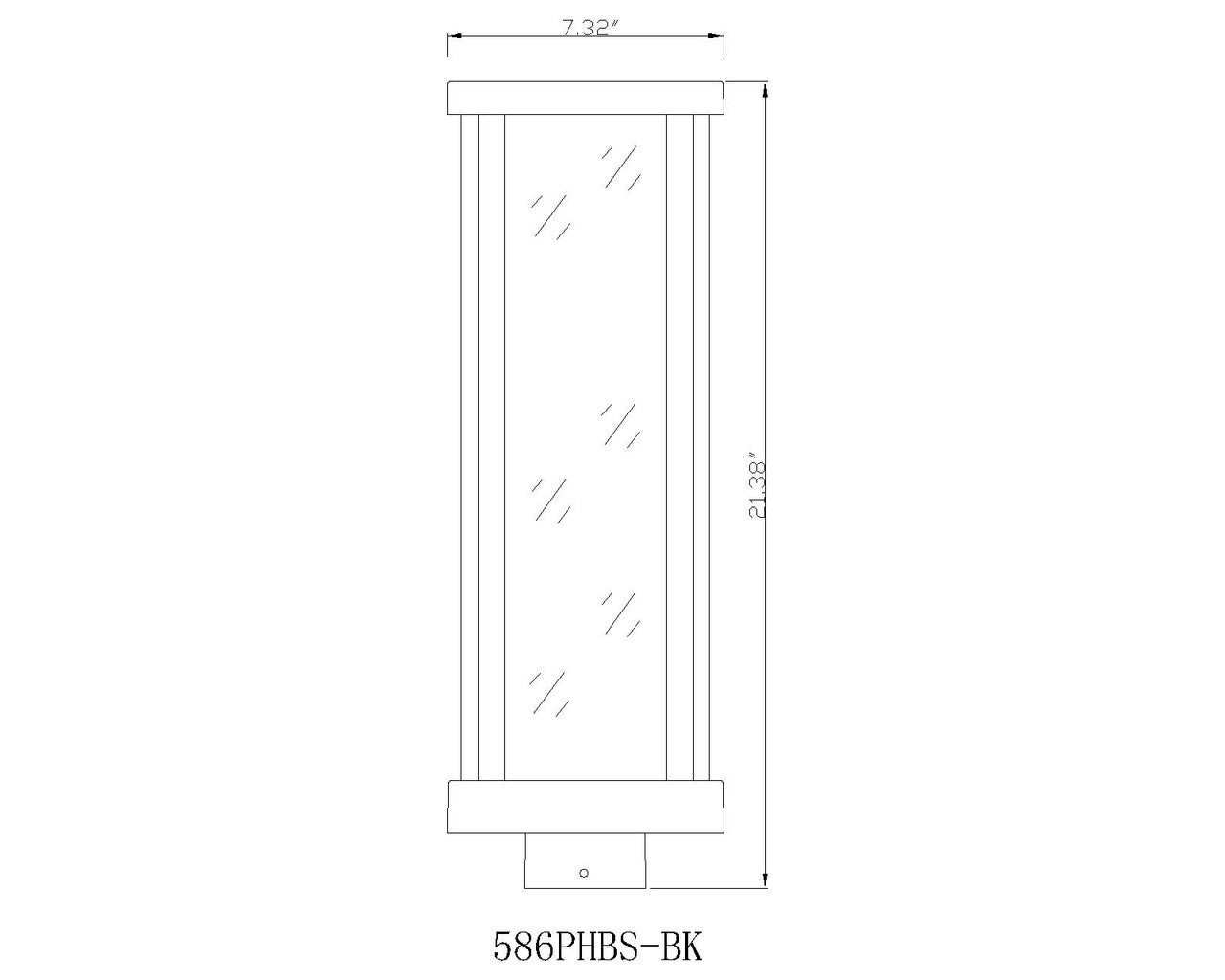 Z-Lite Glenwood 1 Light Outdoor Post Mount Fixture in Black 586PHBS-BK