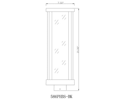 Z-Lite Glenwood 1 Light Outdoor Post Mount Fixture in Black 586PHBS-BK