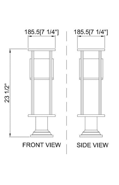 Z-Lite Luca 1 Light Outdoor Pier Mounted Fixture in Black 517PHB-533PM-BK-LED